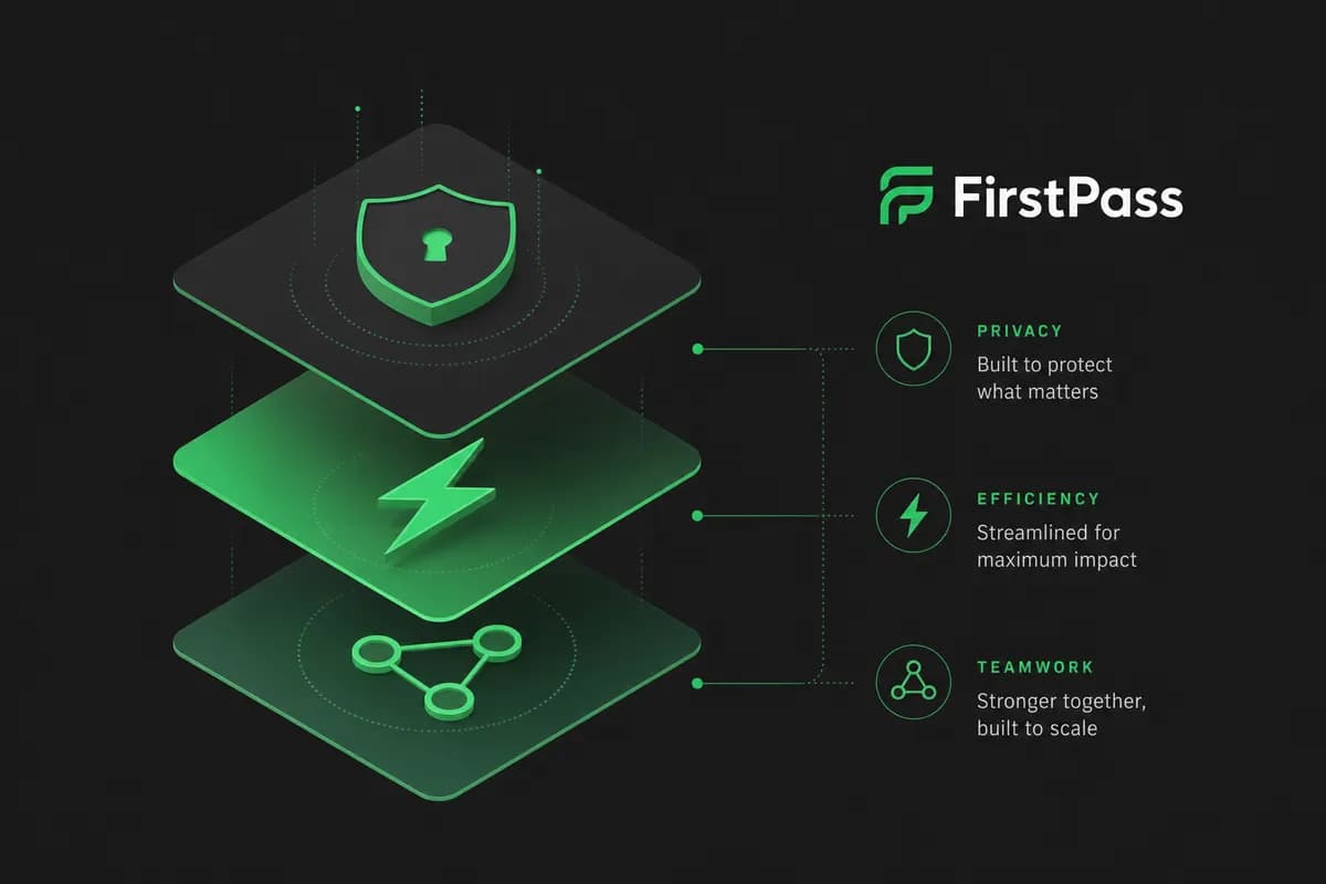FirstPass values: privacy, efficiency, and built for daily use